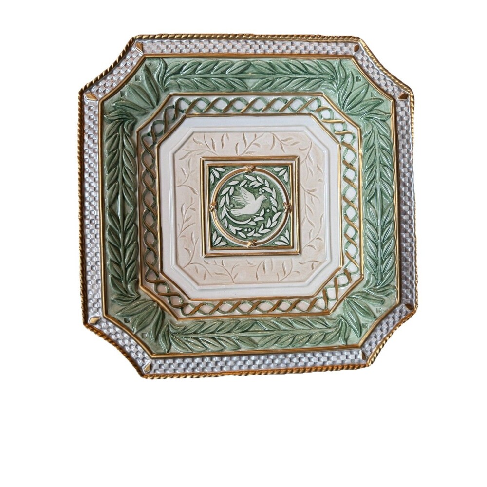 Fitz and Floyd Gregorian Collection Canape Plate Vintage RARE Dove